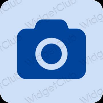 جمالي الأزرق الباستيل Camera أيقونات التطبيق