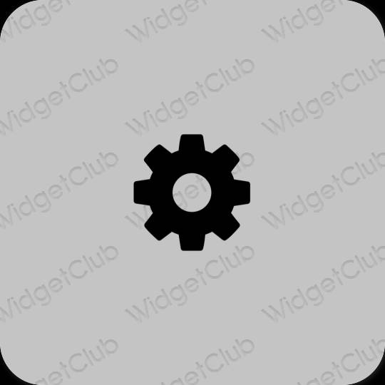 Estetisk grå Settings app ikoner