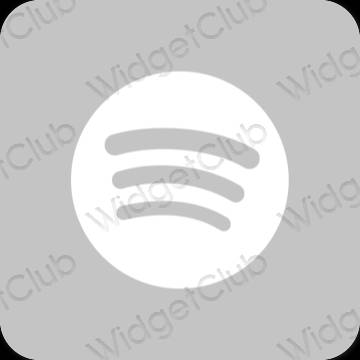 Estético gris Spotify iconos de aplicaciones