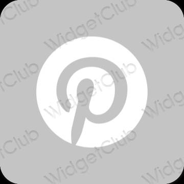 Estetisk grå Pinterest app ikoner
