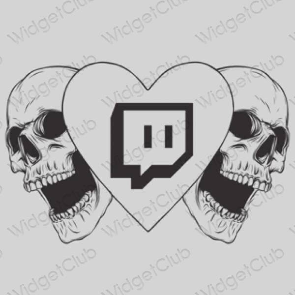 Estetisk grå Twitch app ikoner