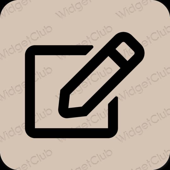 Estetski bež Notes ikone aplikacija