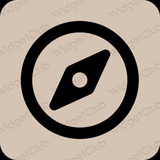 Ästhetisch Beige Safari App-Symbole