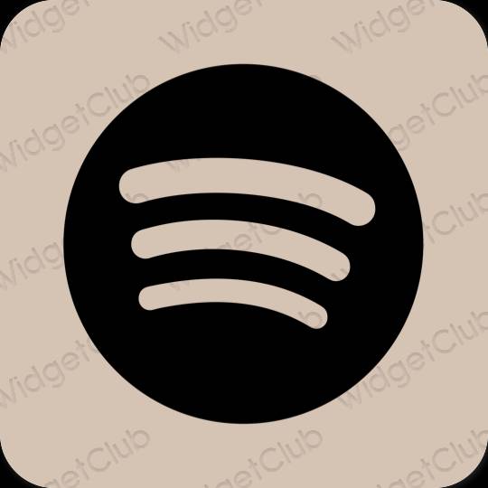 Stijlvol beige Spotify app-pictogrammen