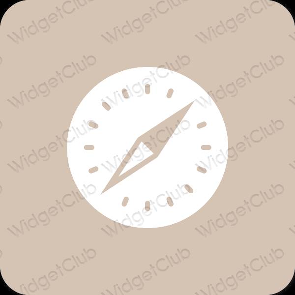Estetisk beige Safari app ikoner