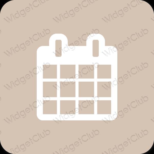 Estetyka beżowy Calendar ikony aplikacji