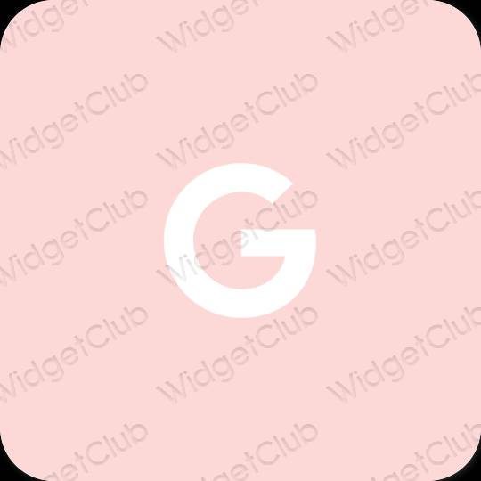Esteetiline pastelne roosa Google rakenduste ikoonid