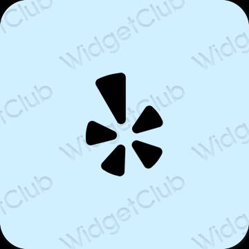 Estetisk pastellblå Yelp app ikoner