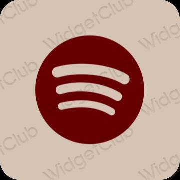 Estético beige Spotify iconos de aplicaciones