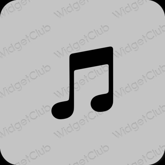 Estético gris Music iconos de aplicaciones