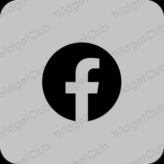 Æstetisk grå Facebook app ikoner