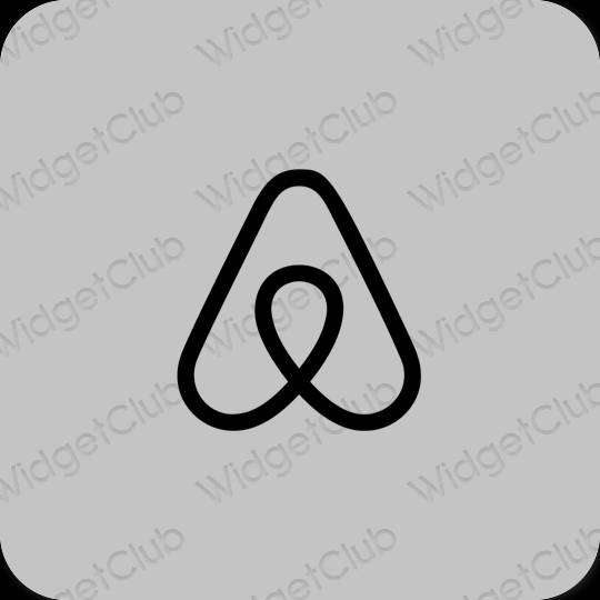 Estetic gri Airbnb pictogramele aplicației