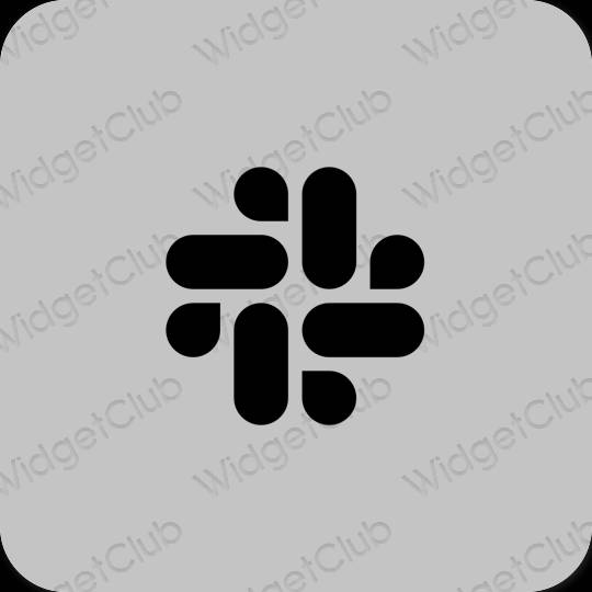 Estético gris Slack iconos de aplicaciones