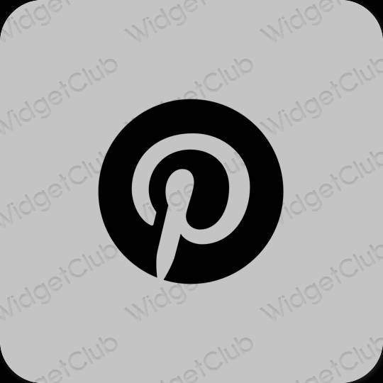 미적인 회색 Pinterest 앱 아이콘