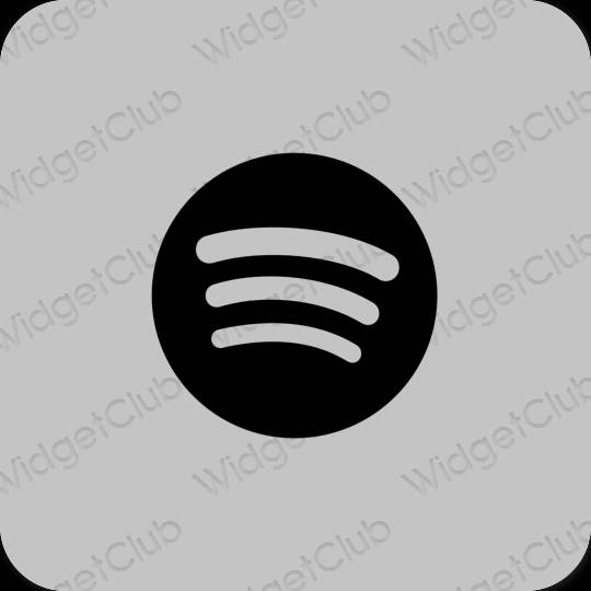 эстетический серый Spotify значки приложений