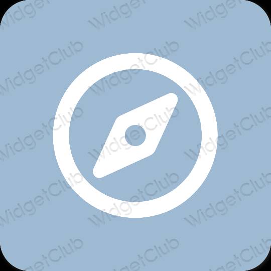 Estetski pastelno plava Safari ikone aplikacija