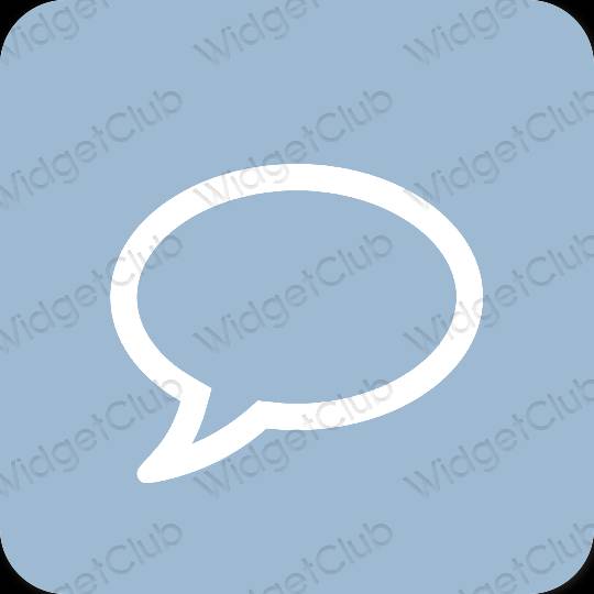 Estetické pastelovo modrá Messages ikony aplikácií