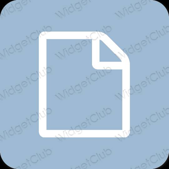 Estetis biru pastel Notes ikon aplikasi