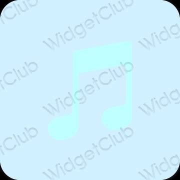 Estetisk pastellblå Music app ikoner