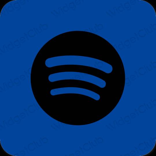 Estetinis mėlyna Spotify programėlių piktogramos