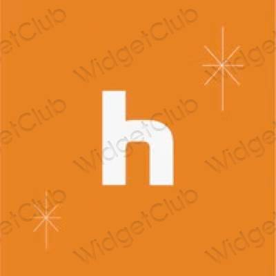 Естетичен оранжево hulu икони на приложения