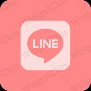 Esthétique rose LINE icônes d'application