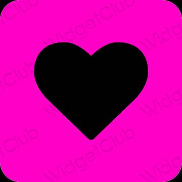 Estetyka neonowy róż AbemaTV ikony aplikacji
