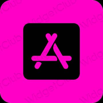 Esteetiline neoon roosa AppStore rakenduste ikoonid