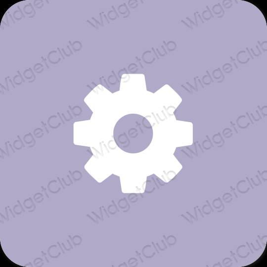 Estetis ungu Settings ikon aplikasi