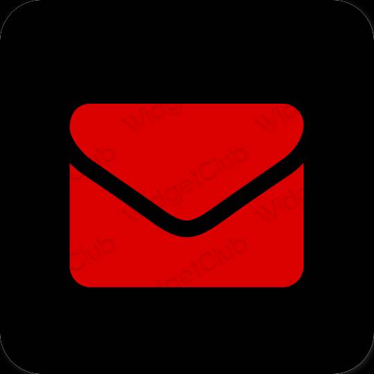 Estetik kırmızı Mail uygulama simgeleri