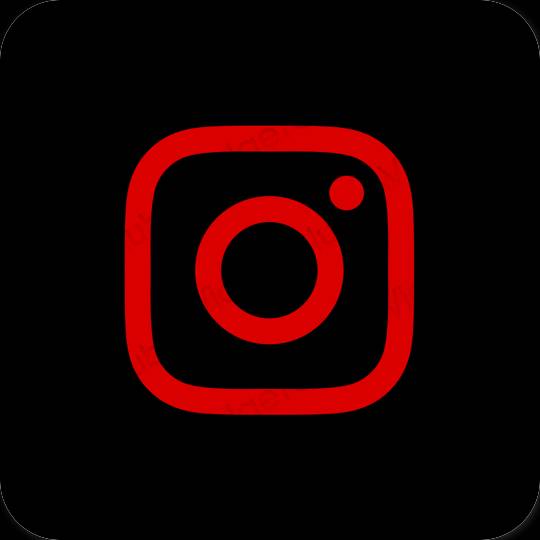 Estetico Nero Instagram icone dell'app