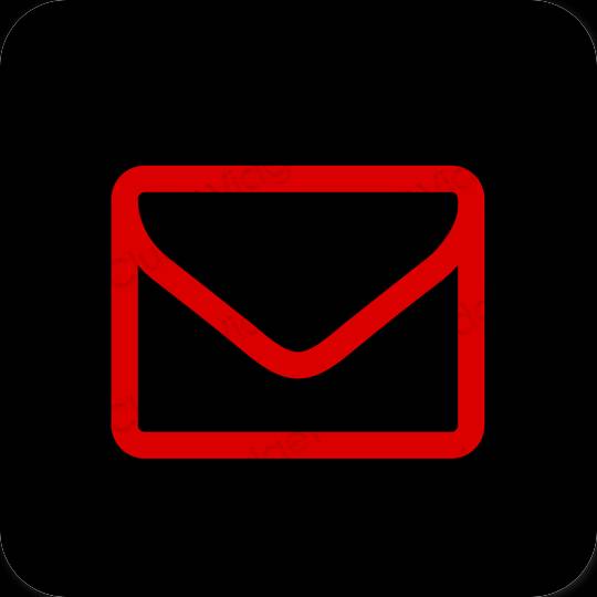 Ästhetisch Schwarz Mail App-Symbole