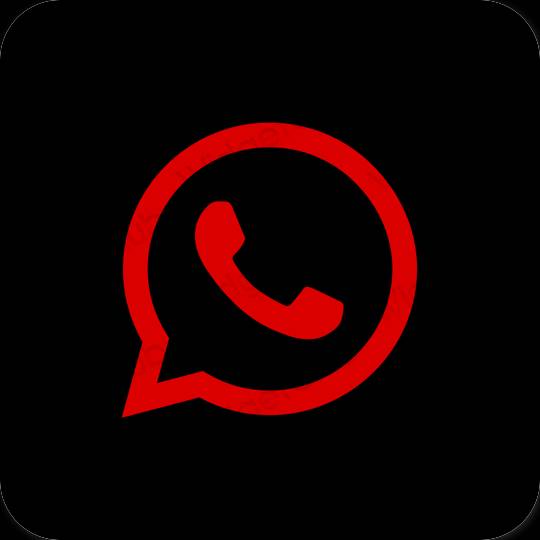 Estetsko Črna WhatsApp ikone aplikacij