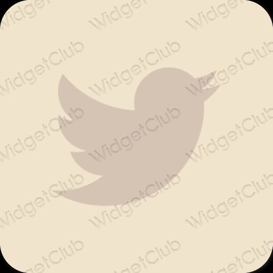 Estetico beige Twitter icone dell'app