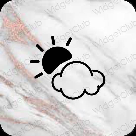 Estetyka szary Weather ikony aplikacji