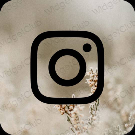 Ესთეტიური შავი Instagram აპლიკაციის ხატები