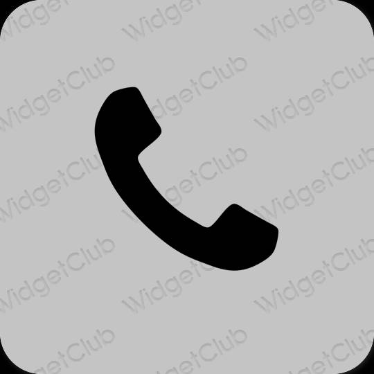 Estetický šedá Phone ikony aplikací