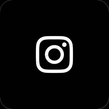 Estetik hitam Instagram ikon aplikasi