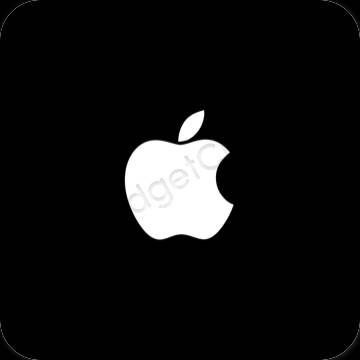 زیبایی شناسی سیاه Apple Store آیکون های برنامه