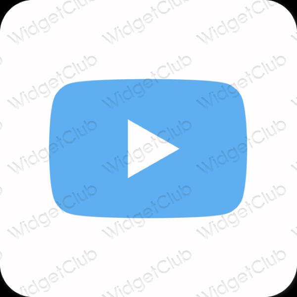 Esthétique bleu Youtube icônes d'application
