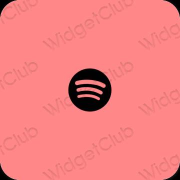 Aesthetic pink Spotify app icons