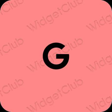 Aesthetic pink Google app icons