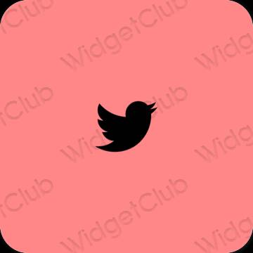 審美的 粉色的 Twitter 應用程序圖標