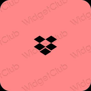 Estetsko roza Dropbox ikone aplikacij