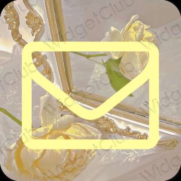Estetické žltá Mail ikony aplikácií
