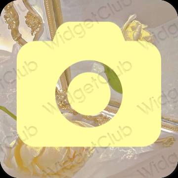 Estetický žlutá Camera ikony aplikací