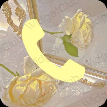 Aesthetic yellow Phone app icons
