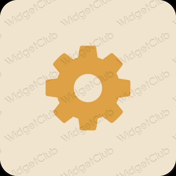 Estetisk beige Settings app ikoner