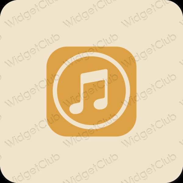 Esthétique beige Music icônes d'application
