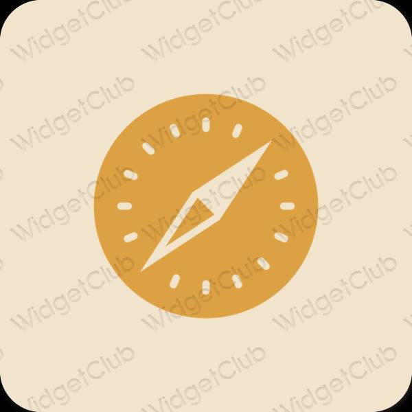 Estetsko bež Safari ikone aplikacij